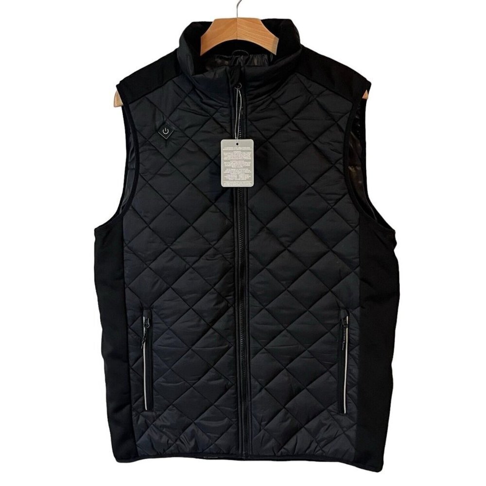 Trimark Heat Panel Puffer Vest Mens Small Black
